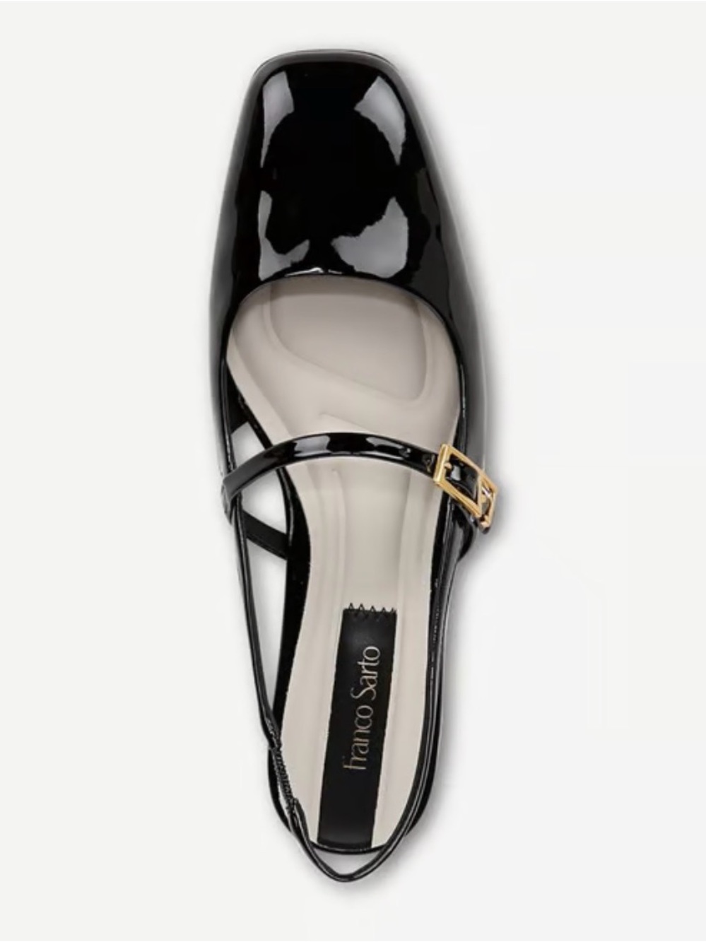 Franco Sarto Destin Slingback Flats Black Patent Size 7 NIB - Picture 5 of 11